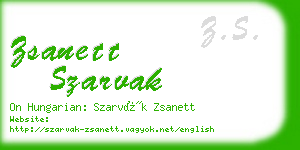 zsanett szarvak business card